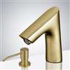 Fontana Commercial Brushed Gold Touch Less Automatic Sensor Faucet & Manual Soap Dispenser